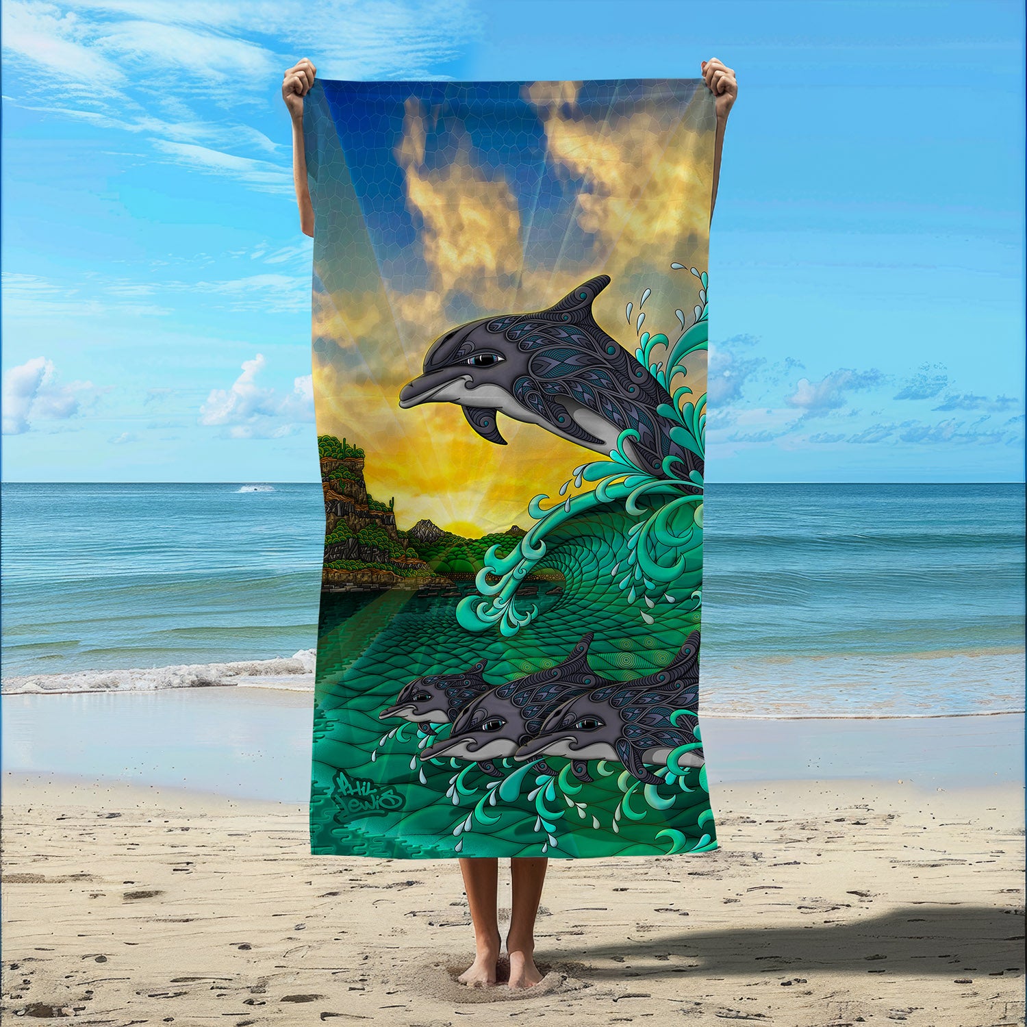 Delta Phi Epsilon Plush Retro Beach Towel – Extra Large Microfiber Sorority Towel - View #14