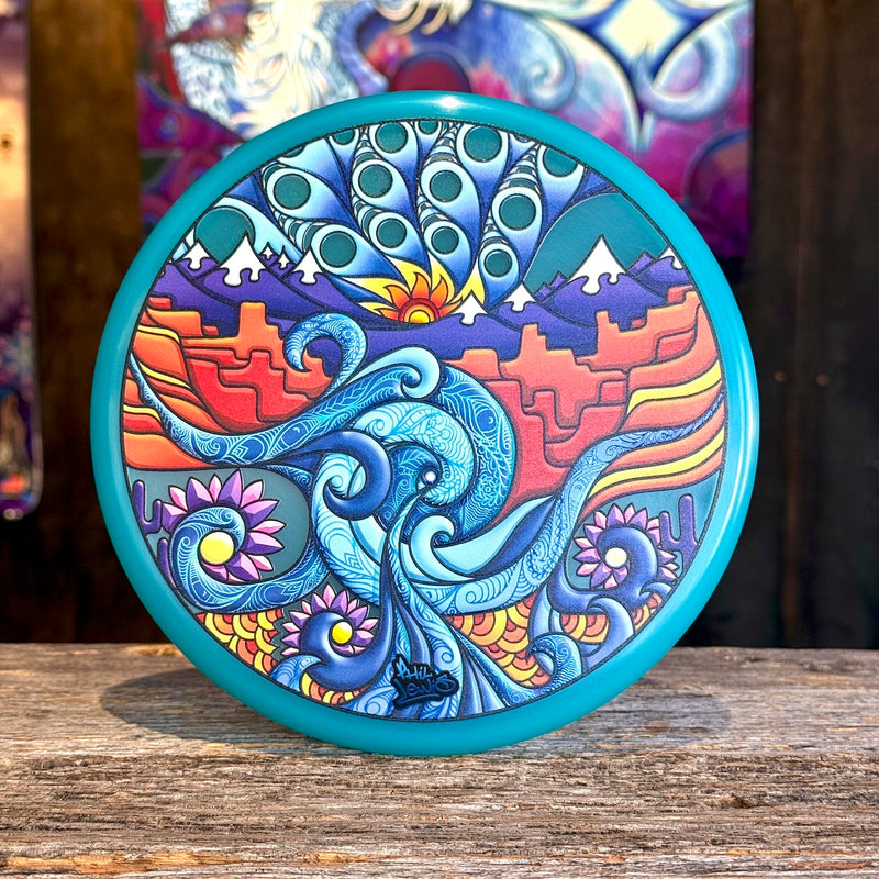 Psychedelic Red Rocks Canyon Golf Disc | Visionary Art – Phil