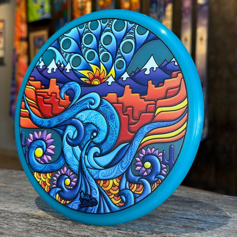 Psychedelic Red Rocks Canyon Golf Disc | Visionary Art – Phil