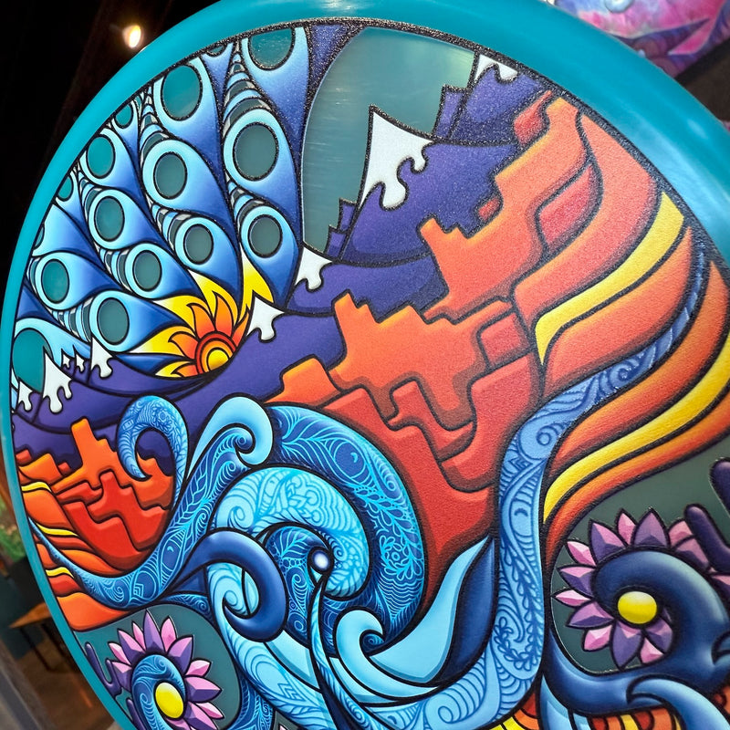 Psychedelic Red Rocks Canyon Golf Disc | Visionary Art – Phil