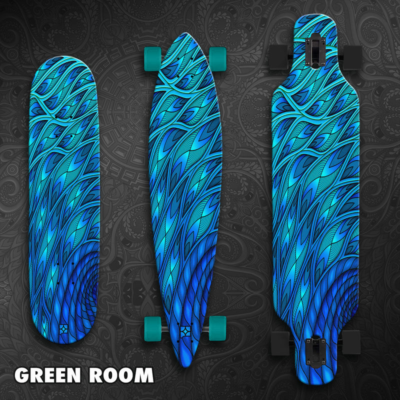 Grip Tape Skateboard Green Energy Fractal Lightning – Carta Vetrata Antiscivolo 84x23 Cm – Impermeabile Per Longboard