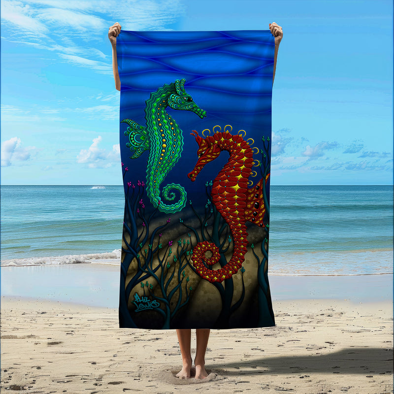 Sea Horses - Beach Towel