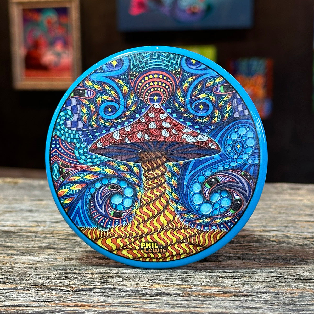 Trash Panda Recycled Golf Discs | Visionary Art – Phil Lewis Art