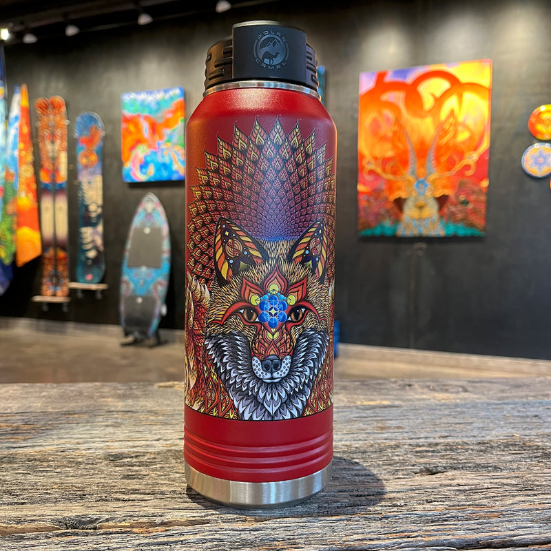 Fox Collage - 32oz Stainless Steel Flask