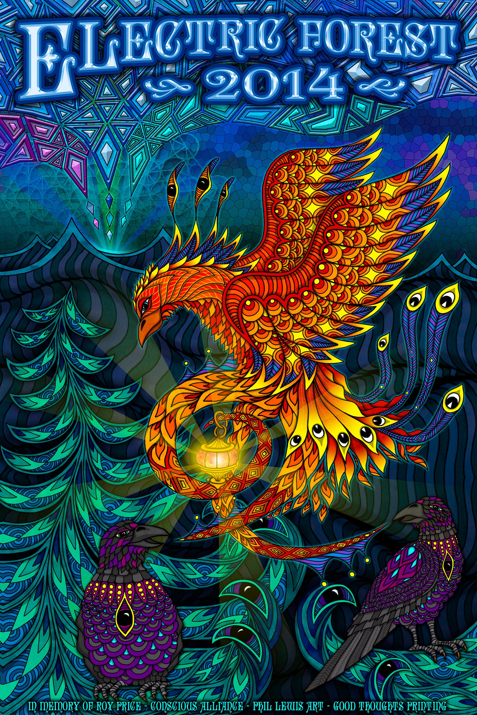 Trippy Electric Forest 2014 Poster | Visionary Artwork – Phil