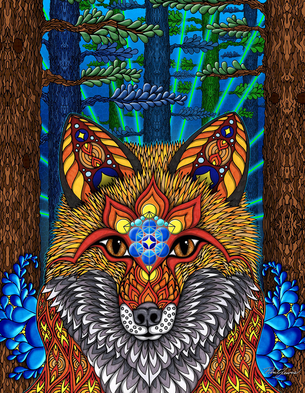 Electric Fox - Canvas Print – Phil Lewis Art