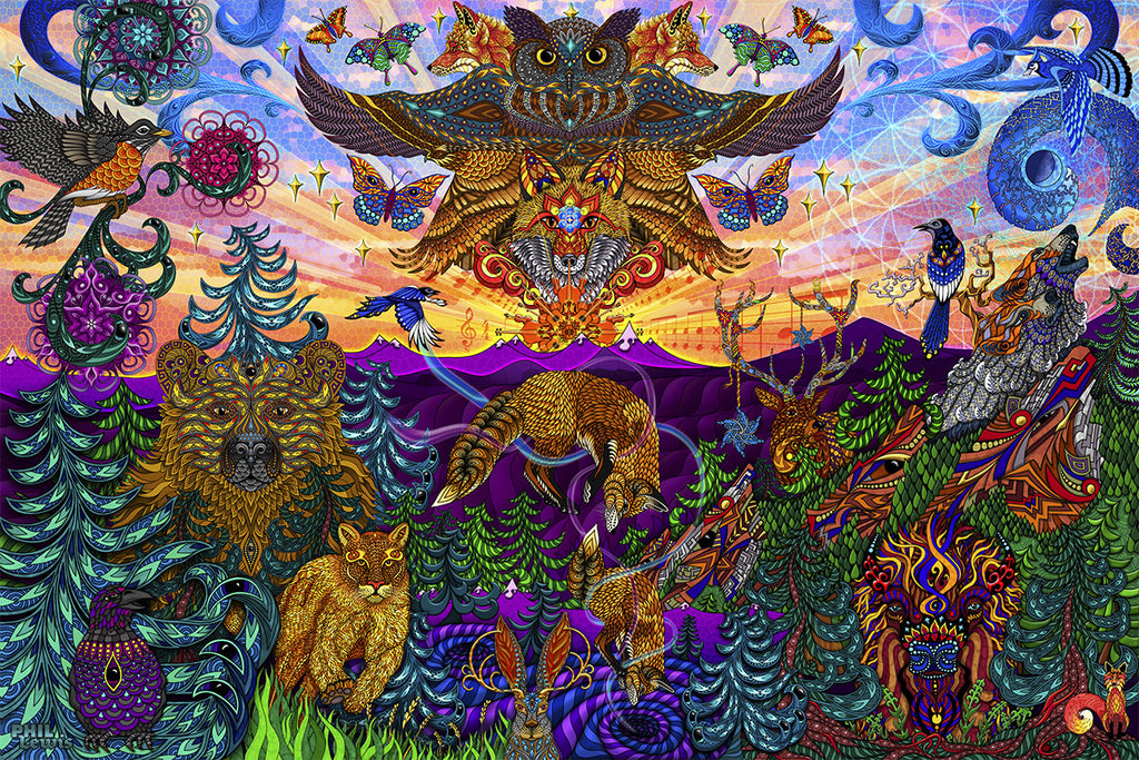 Trippy One Love Poster | Visionary Artwork – Phil Lewis Art