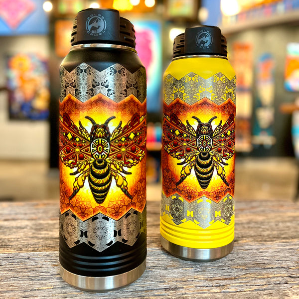 Pollinate - Laser/UV Combo - 32oz Stainless Steel Flask