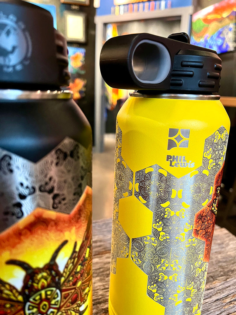 Pollinate - Laser/UV Combo - 32oz Stainless Steel Flask