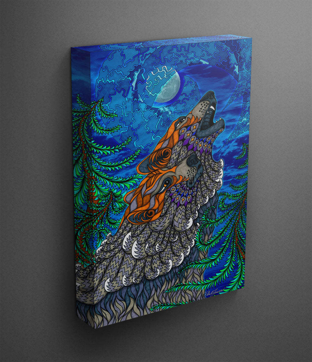 Psychedelic Buffalo Canvas Print | Visionary Artwork – Phil Lewis Art