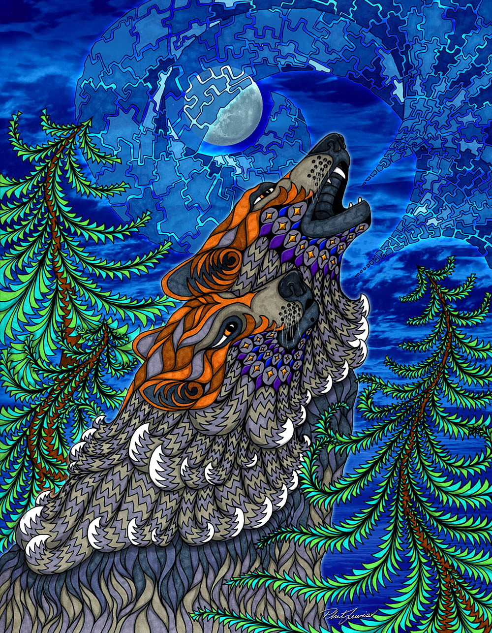 Wolf Song - Canvas Print – Phil Lewis Art